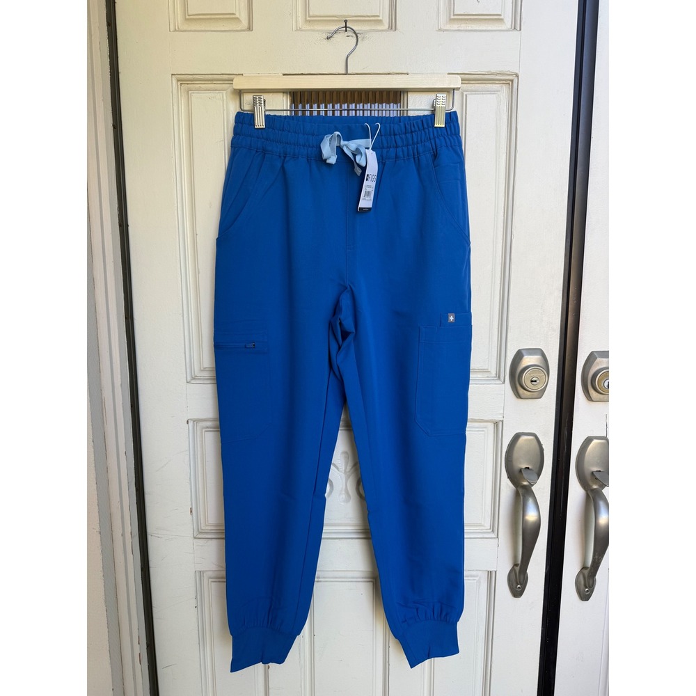FIGS High Waisted Relaxed Jogger Scrub Pants Royal Blue Womens Size Small Petite